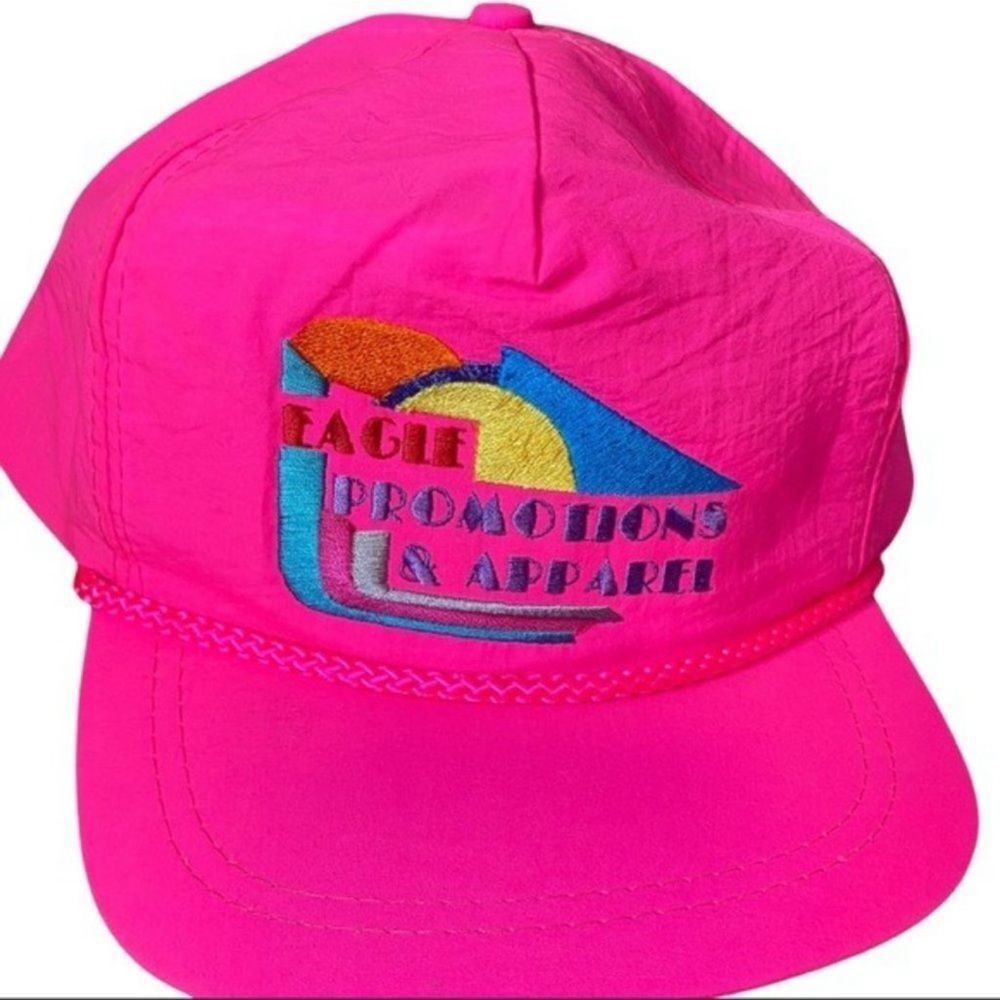 Vintage KC Eagle Promotions and Apparel Neon Pink Snap Cap Hat